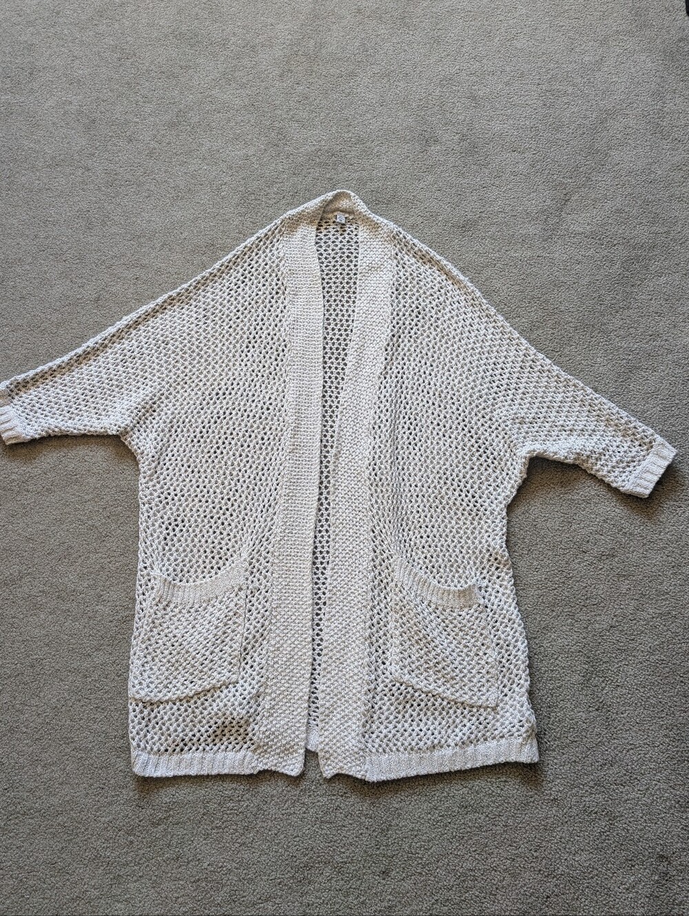 Ecoste Cream Crochet Cardigan sweater (M)